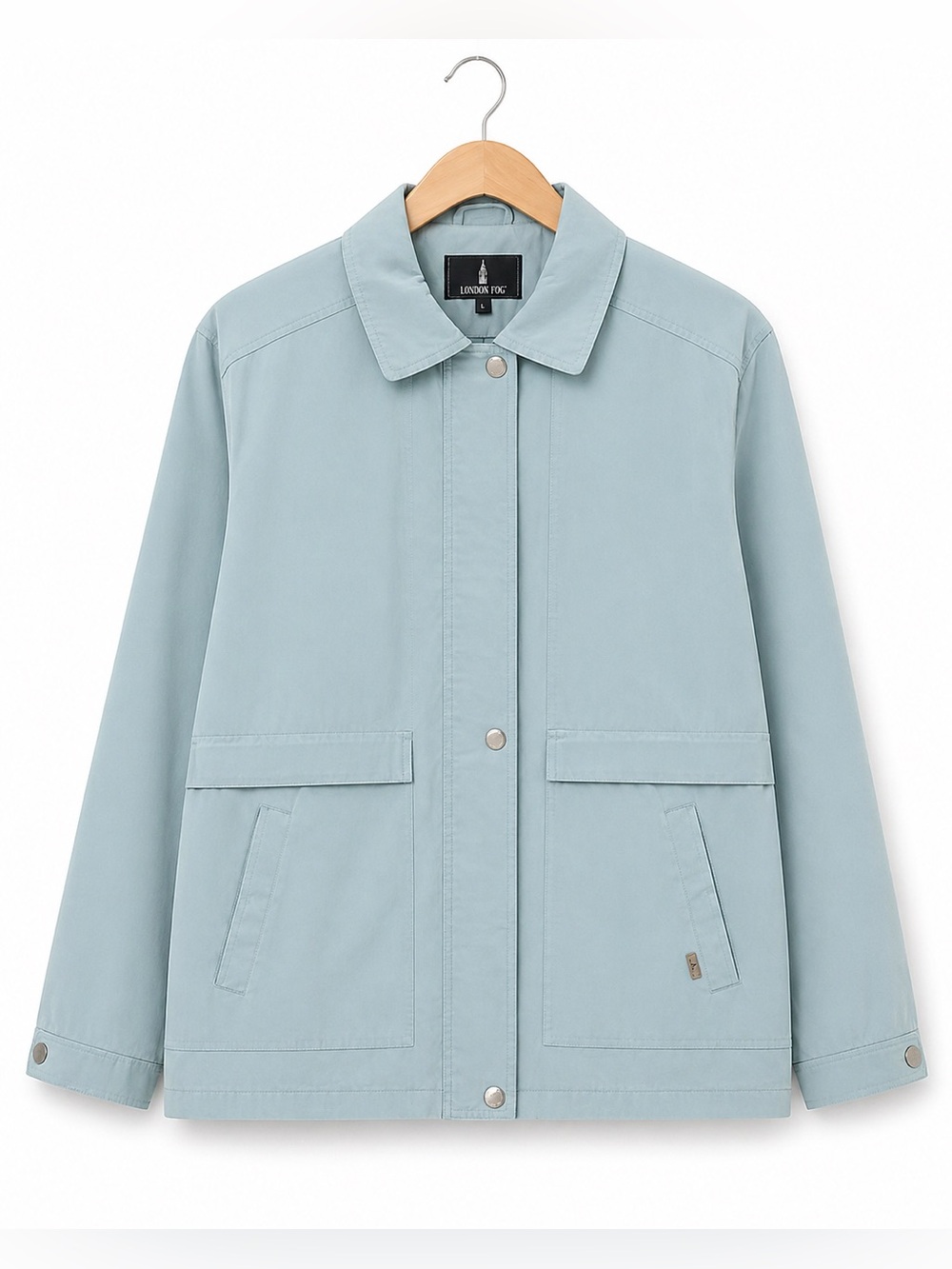 LONDON FOG Jacket Trench Coat Blue Lightweight Spring Rain Coat XL